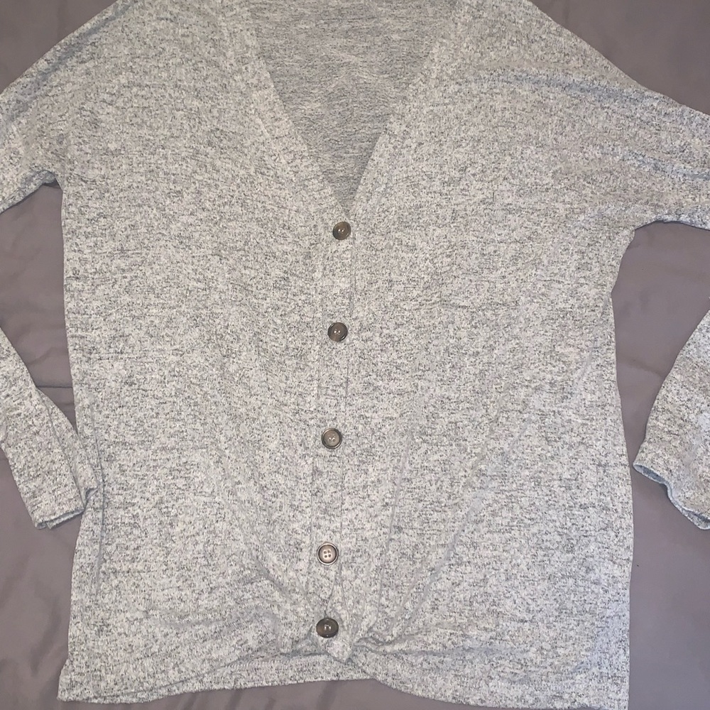 Grey button down sweater - Picture 2 of 6